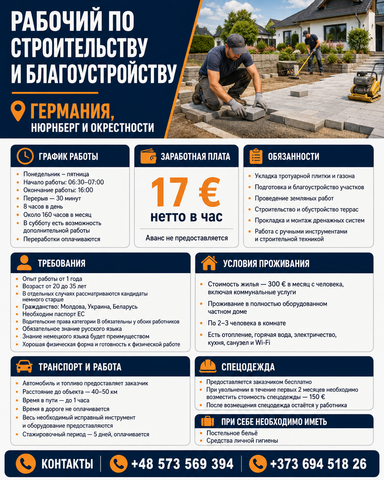Рабочий по строительству и благоустройству